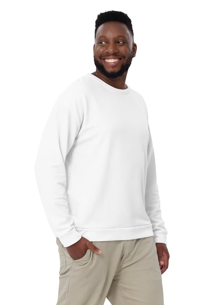 All-Over Print Recycled Unisex Sweatshirt – White