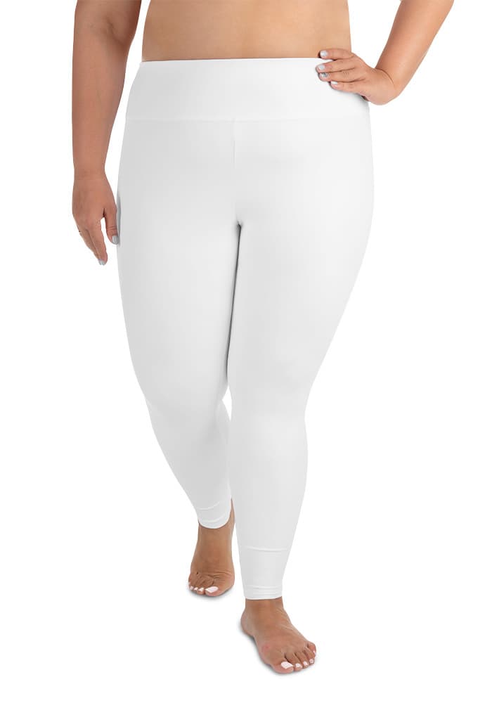 All-Over Print Plus Size Leggings – White