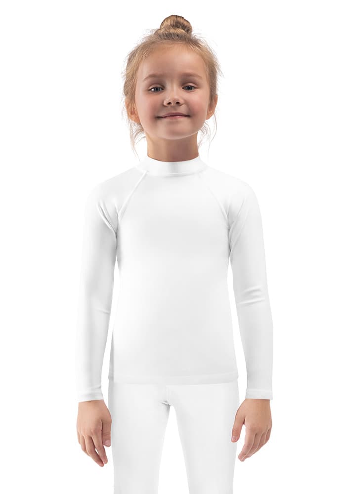 All-Over Print Kids Rash Guard – White