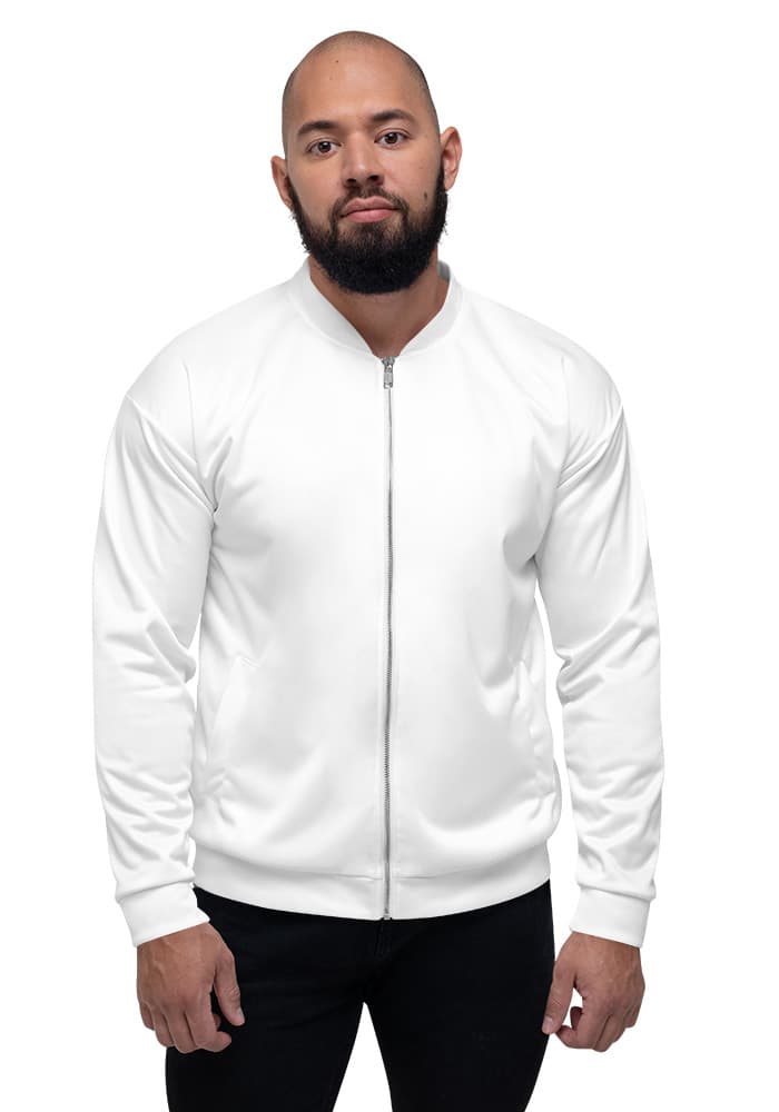 All-Over Print Unisex Bomber Jacket – White