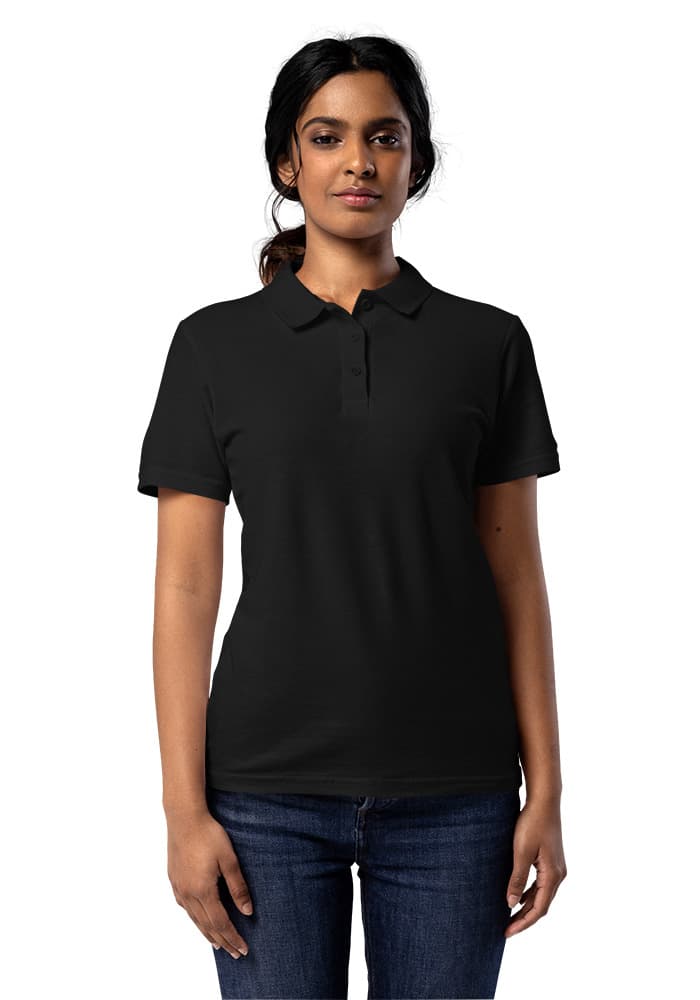 Women's Pique Polo Shirt | Gildan 64800L – Black