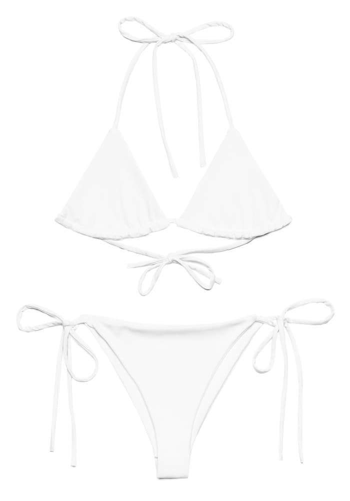 All-Over Print String Bikini – White