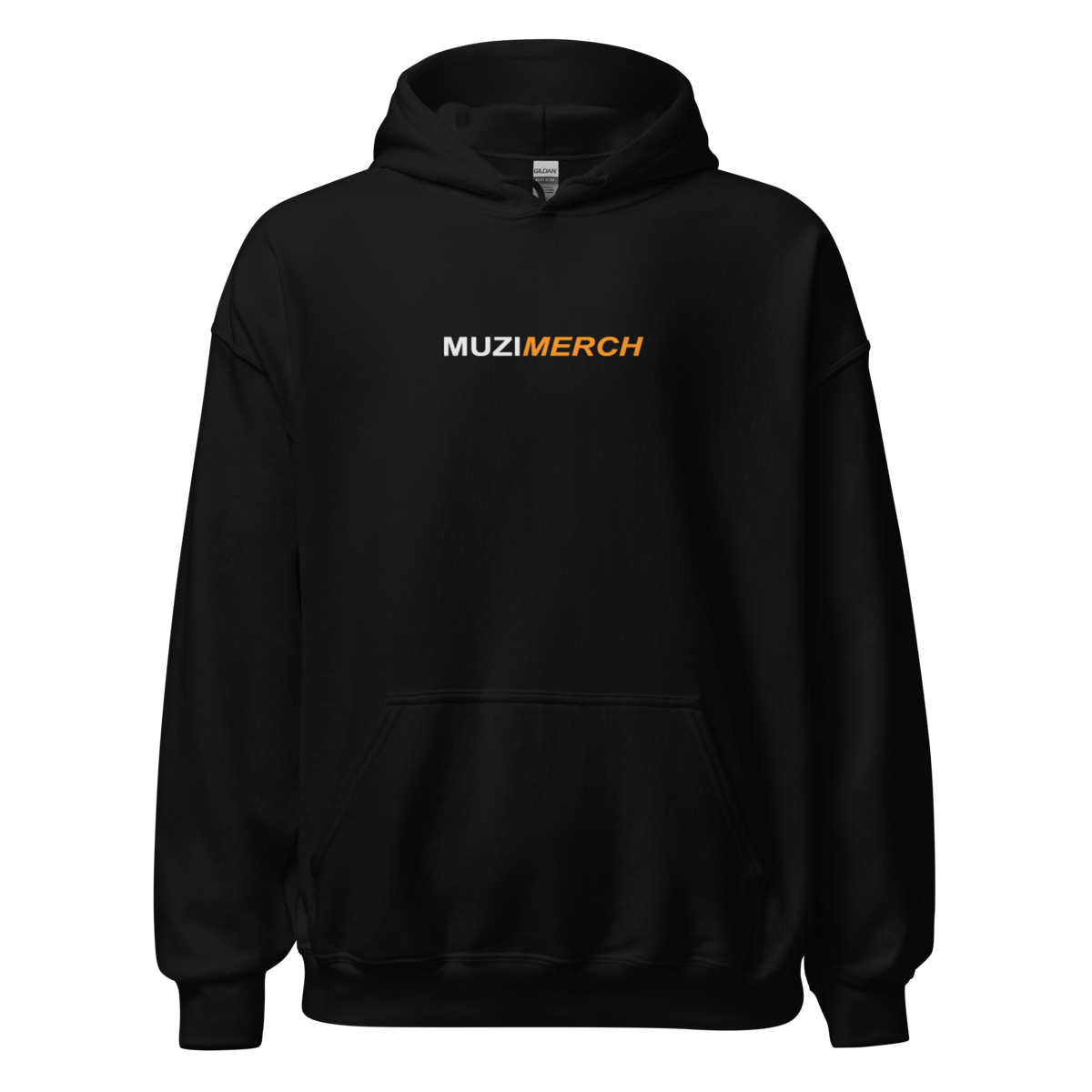 Hoodie noir floqué du logo MUZIMERCH